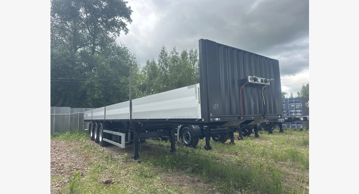 Полуприцеп бортовой Тонар B3-13 9888 — передний борт и боковой вид